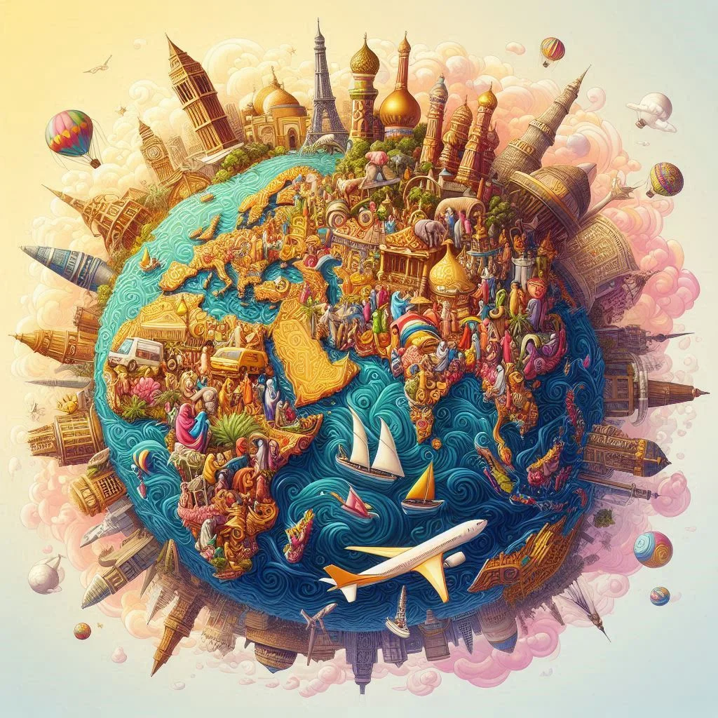 Il mondo pieno di città e colori